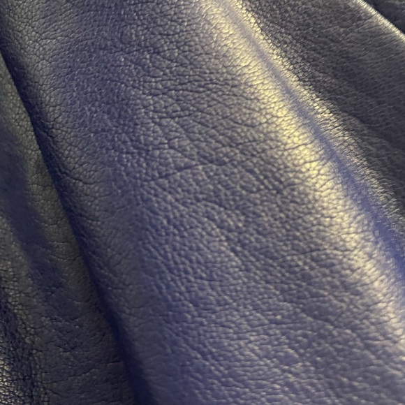 Royal blue faux leather vest with peplum. - Picture 2 of 3